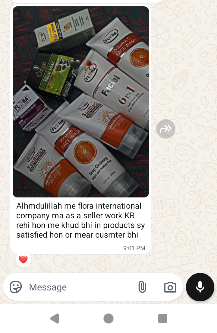 Customer feedback after use Flora international harble prudcts 1