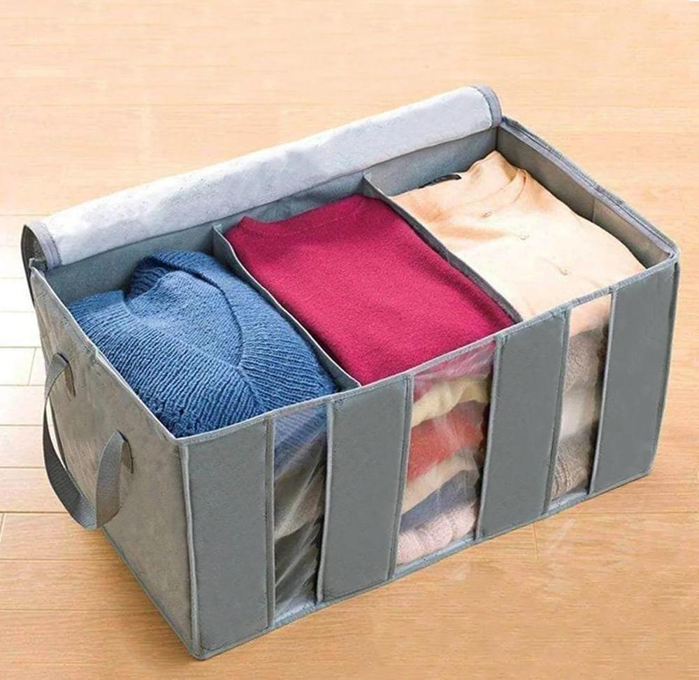 3 compartment cloth storage organizer bag