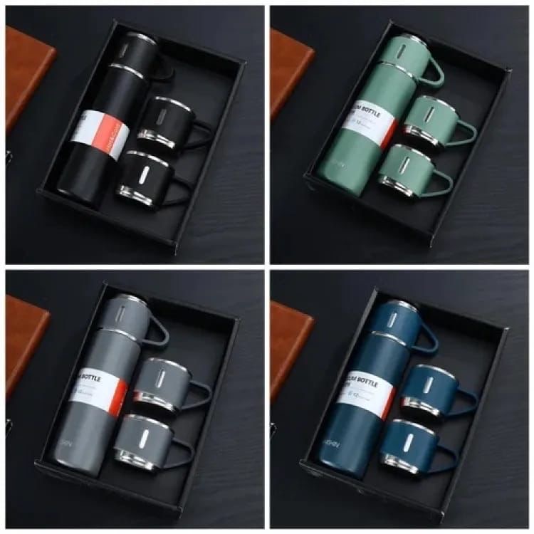 3 Cup Double layer Stainless Steel Vacuum Flask Set