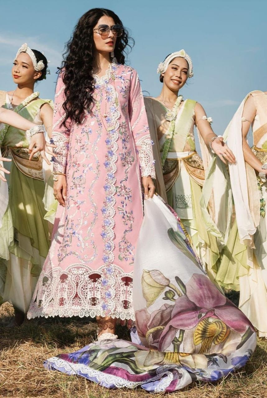 *_MUSHQ NEW HIT CODE NEW TRENDING ARTICLE*  Stuff 3PC *Lawn WITH Silk Dupatta & Cambric Trosuer*  *_