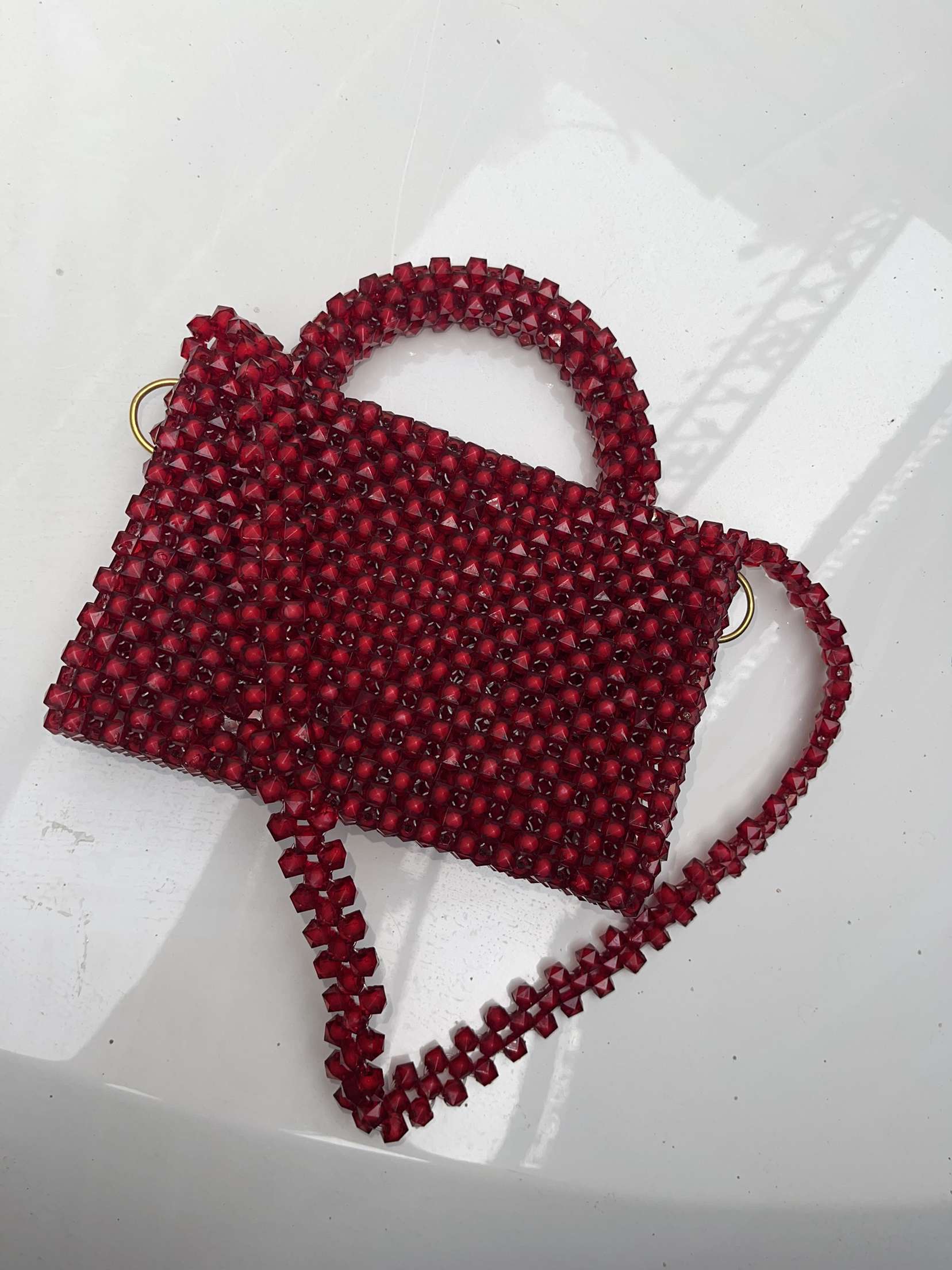 Red crystal Handbag