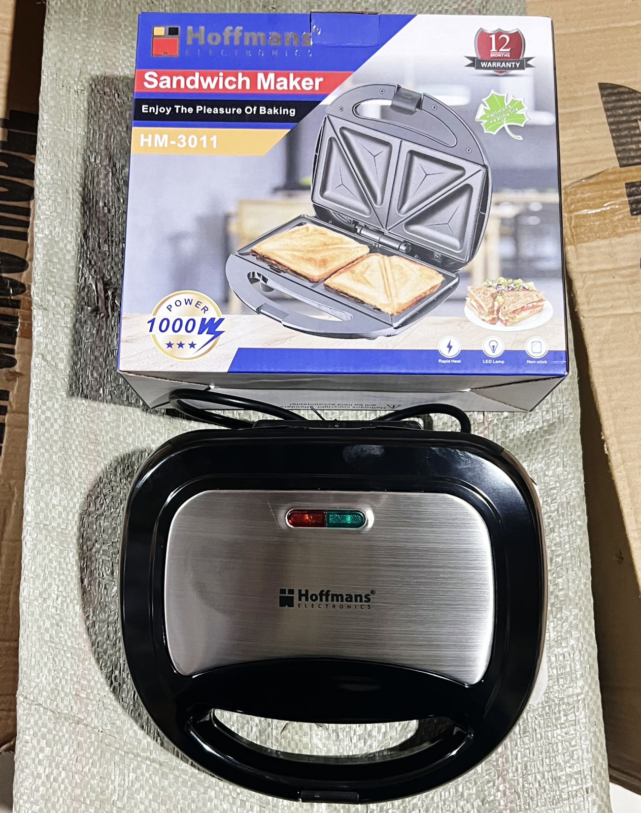 - 🥪 Double Electric Sandwich Maker 1000w (with Box Packing)