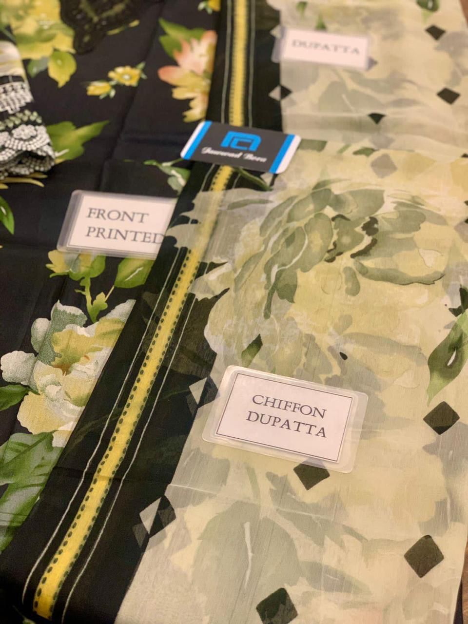 *BAROUQA LAWN COLLECTION 2025 NOW AVAILABLE IN PATCHES STYLE*  Fabric 3PC *Lawn with Chiffon Dupatta