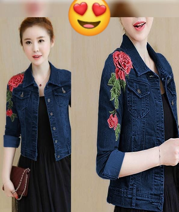 Denim jacket flower