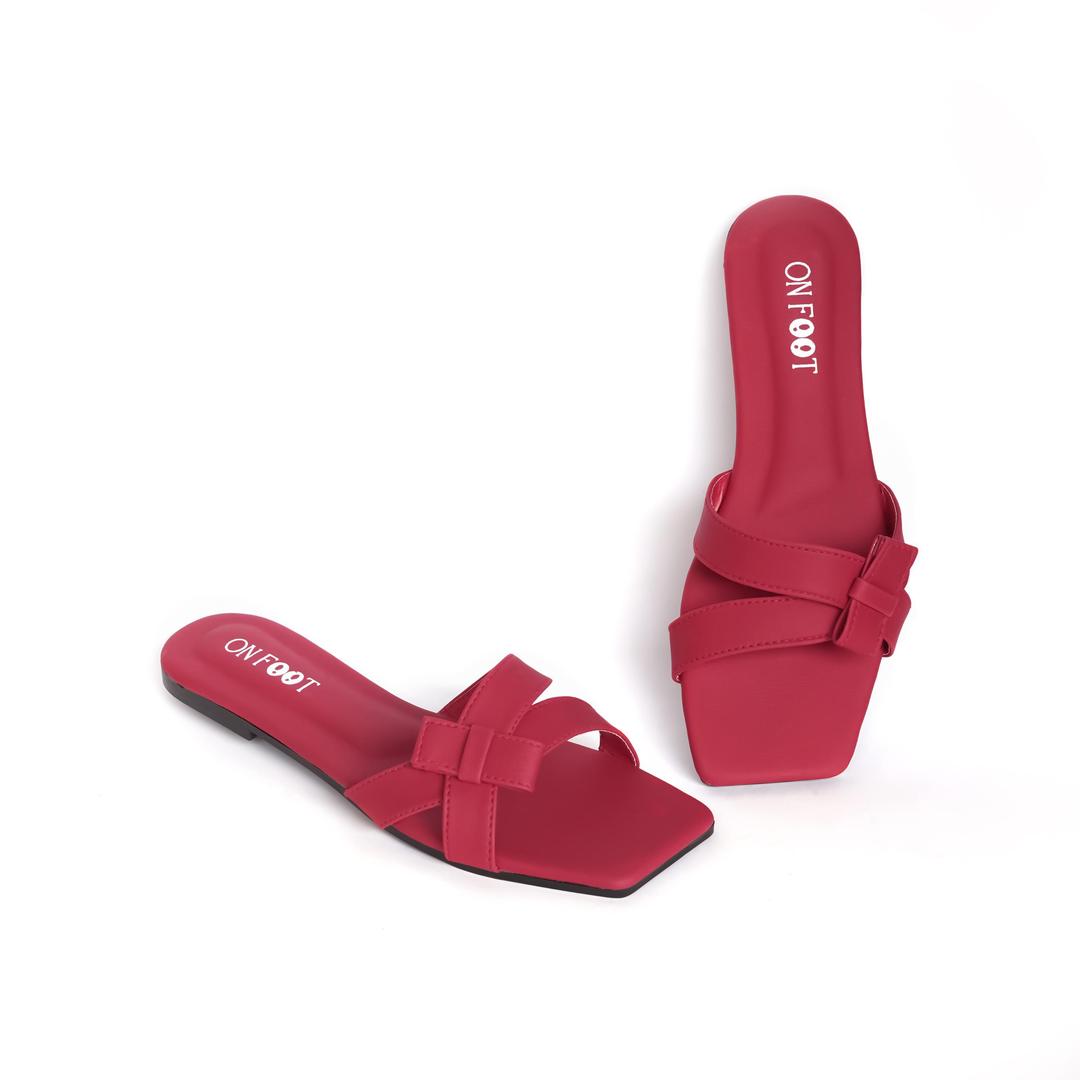 Women rexine fancy flat