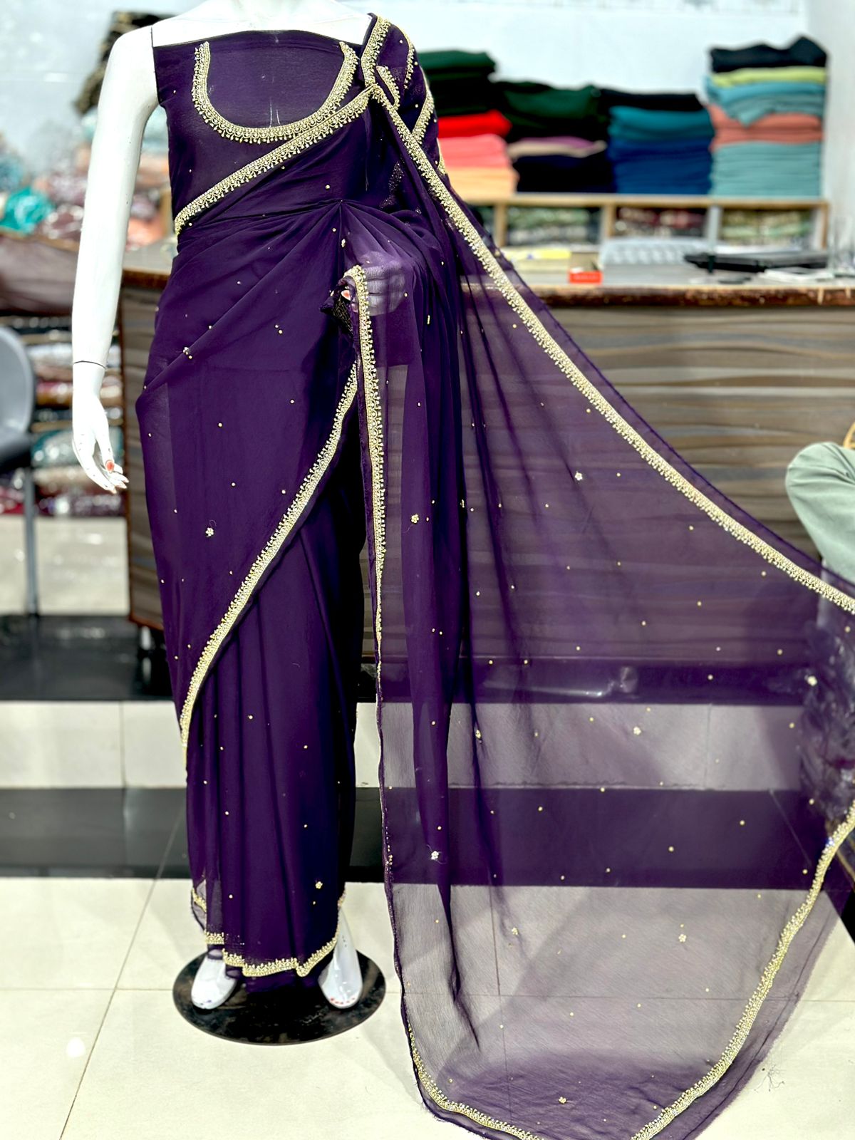 Chiffon HANDWORK Saree 1