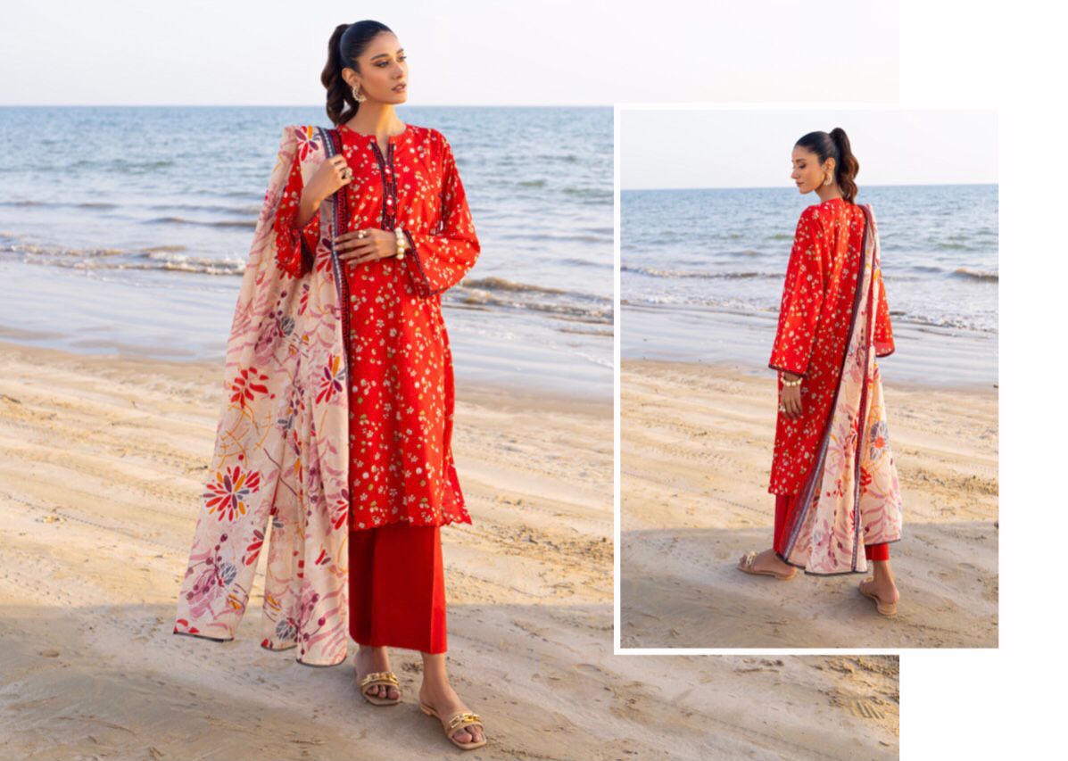 Digital print lawn with voil Dupatta