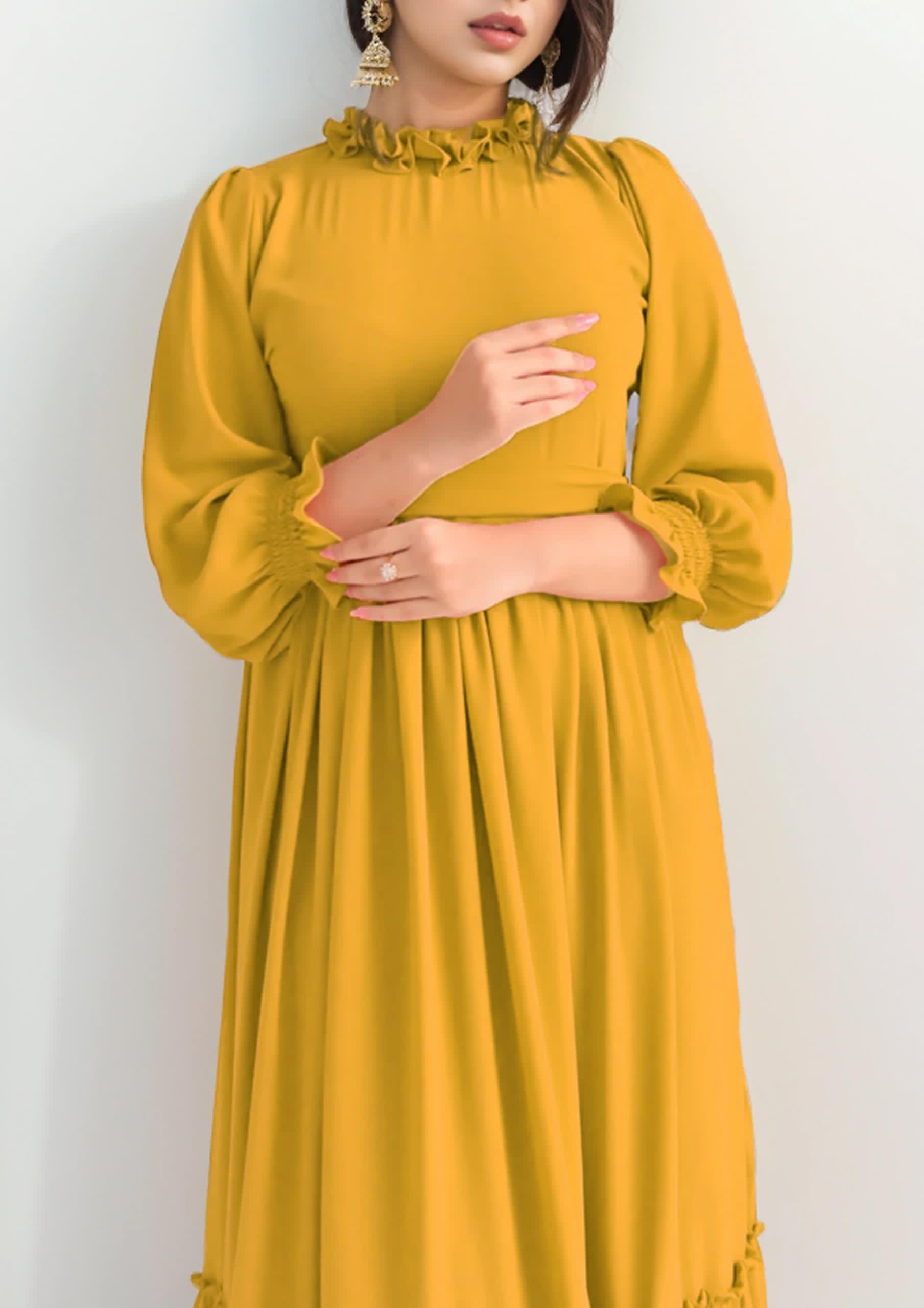 *Long Georgette step maxi