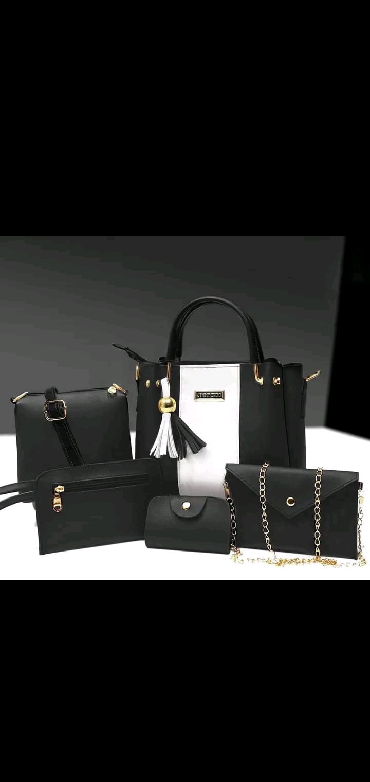 High Quilty Leather Shoulder Bag 5pcs 1