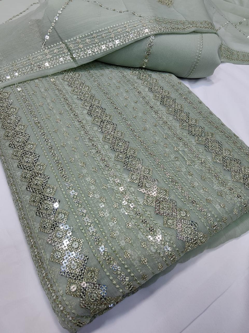 Chiffon Chikan-Kari 3pc