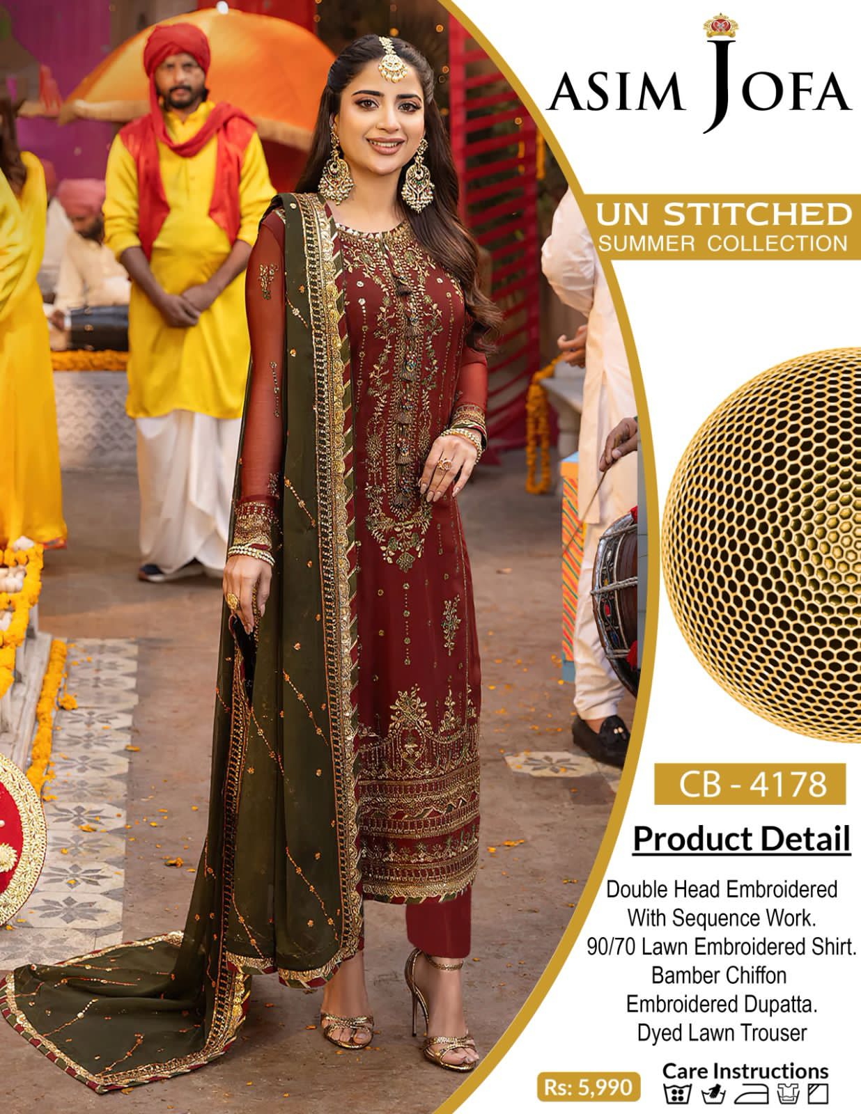 Luxury embroidery 3pieces 1