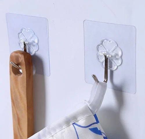 Adhesive Transparent Metal Hooks