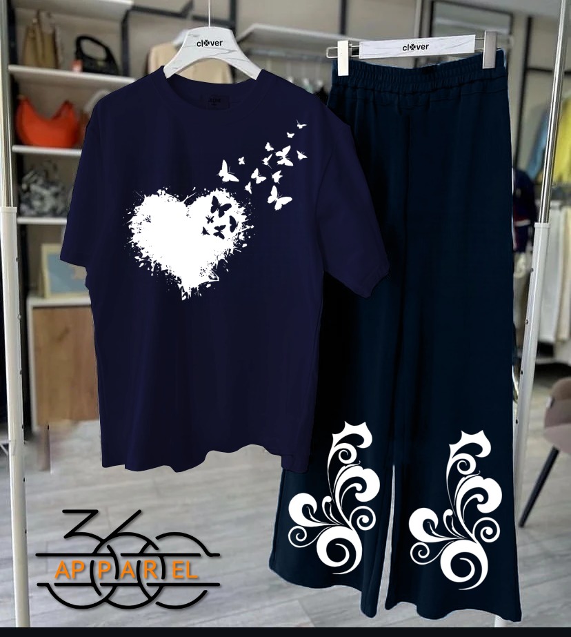 Printed night suits black shirt black trouser