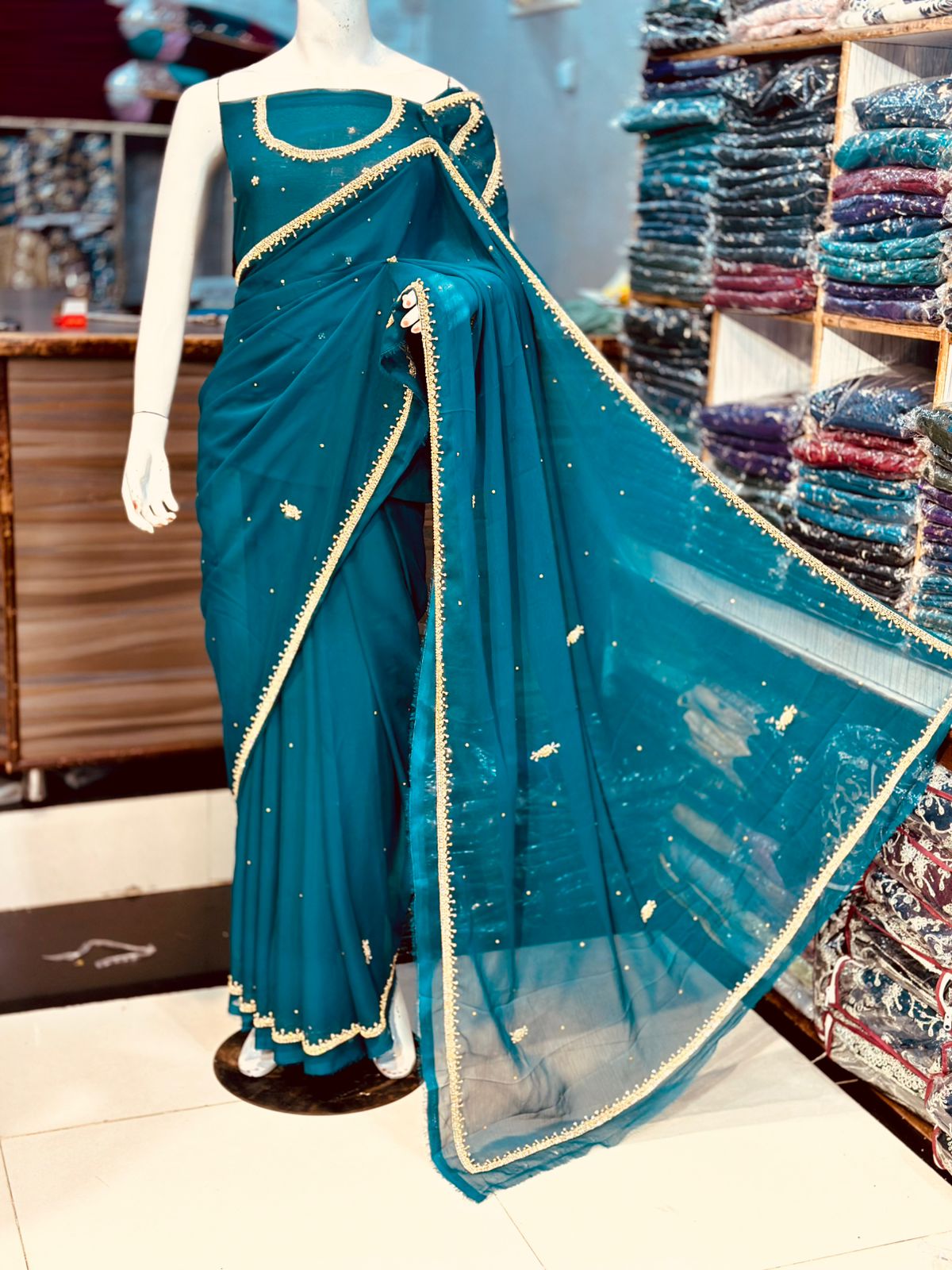 Chiffon HANDWORK Saree 1