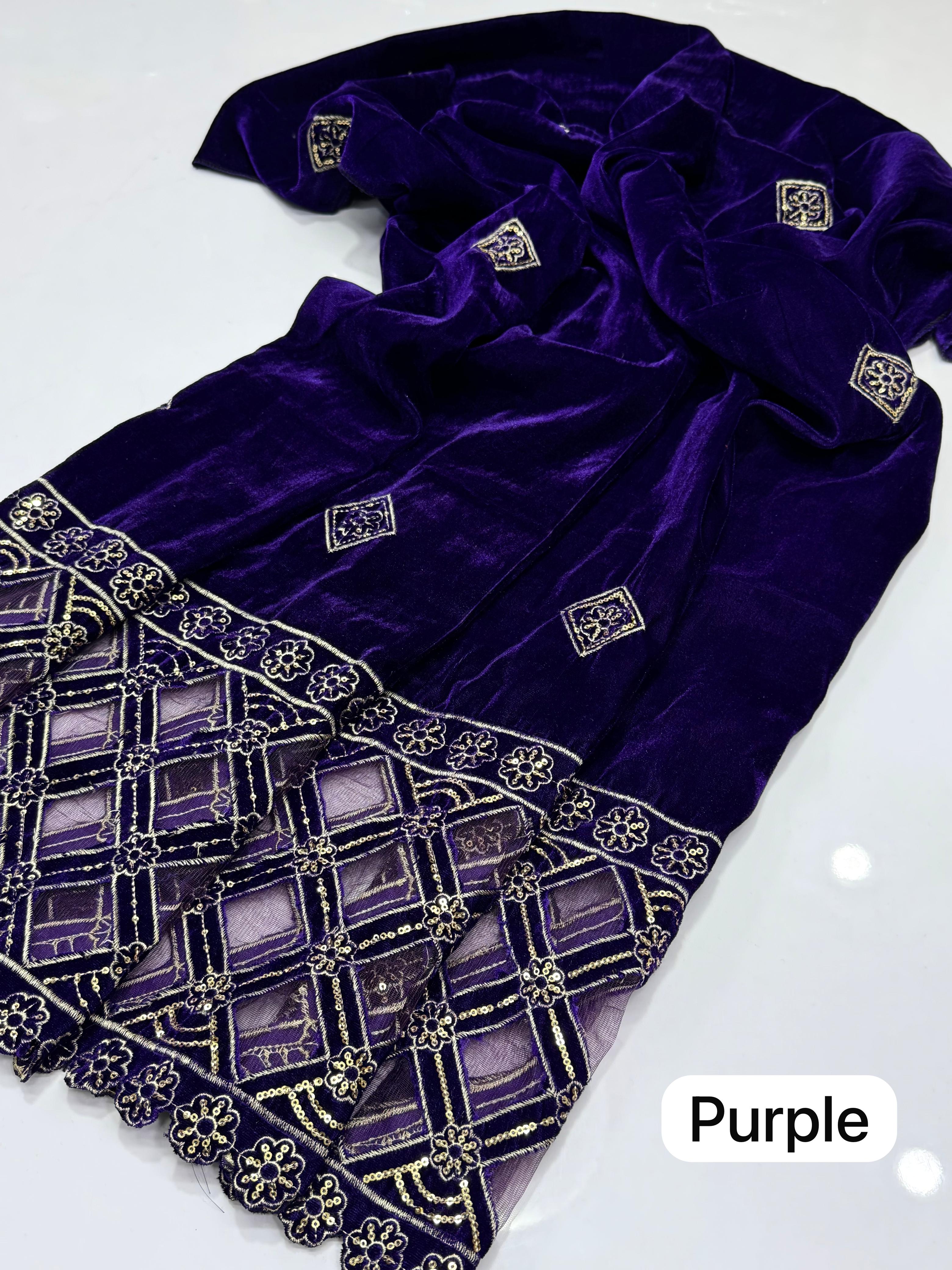 Cutwork Velvet Shawls