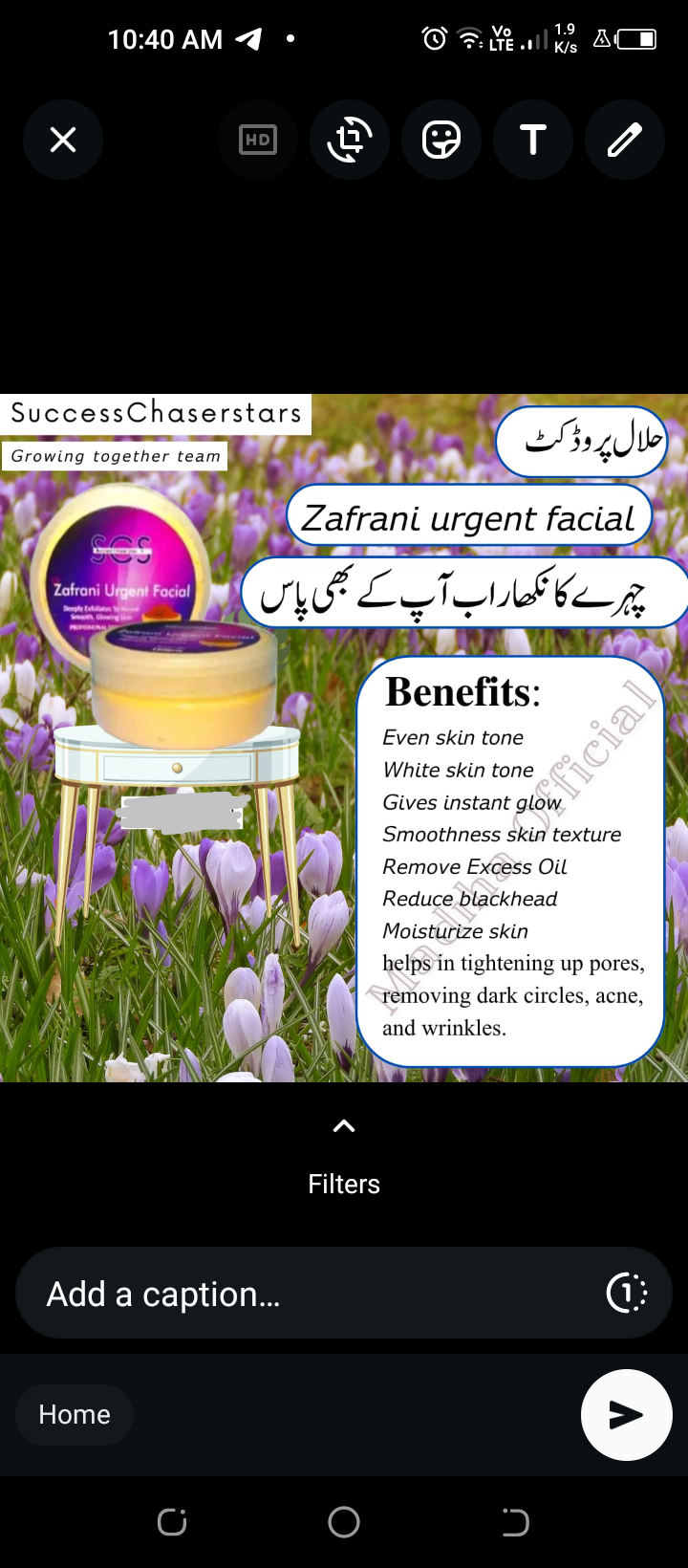 Zafrani urgent facial