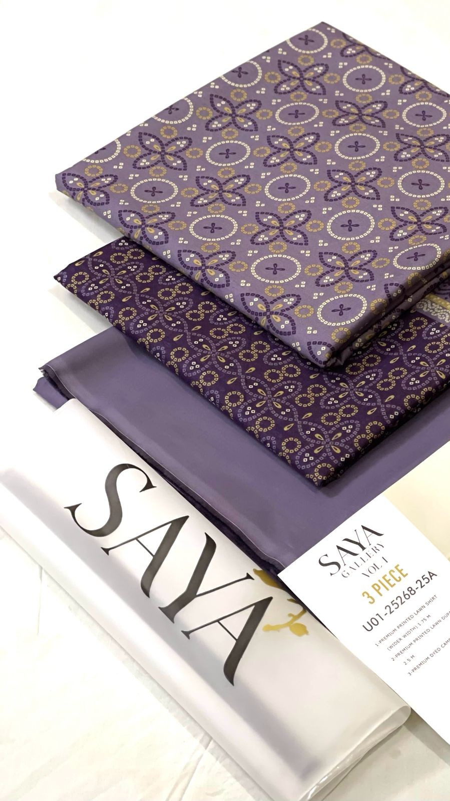 Saya 💯 Original 3pc Printed Lawn Collection