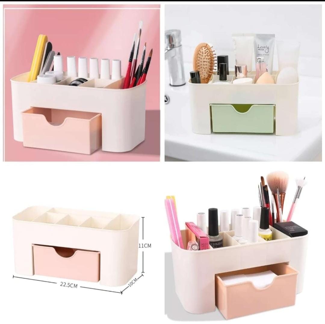 Plastic Makeup Organizer | Make Up Brush Storage Box With Drawer |